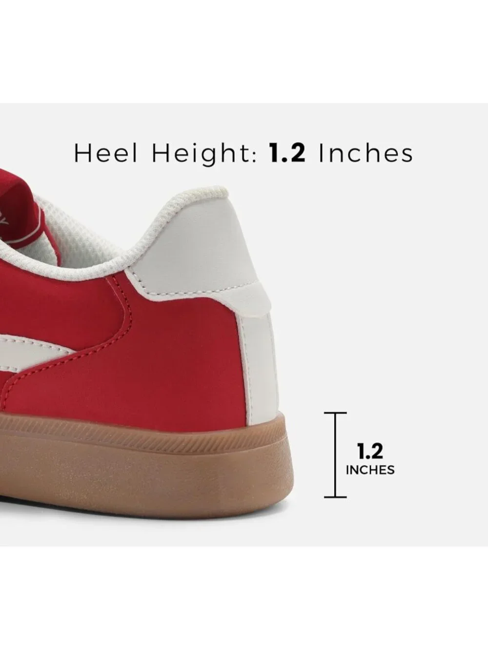 Women's Red Classic Fashion Casual Skate No Slip Lace Up Walking Sneaker Shoes